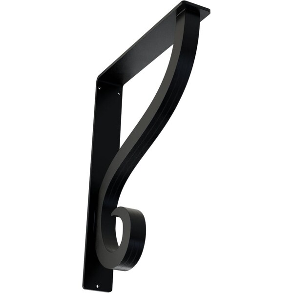 Ekena Millwork Ashford Triple, Wrought Iron Bracket, (Triple center brace), Powder Coated Black 2"W x 10"D x 12"H BKTM02X10X12TAS - main